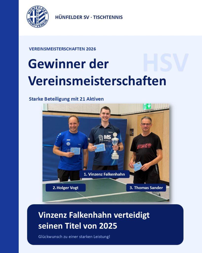 Tischtennis-Vereinsmeisterschaften Herren 2026